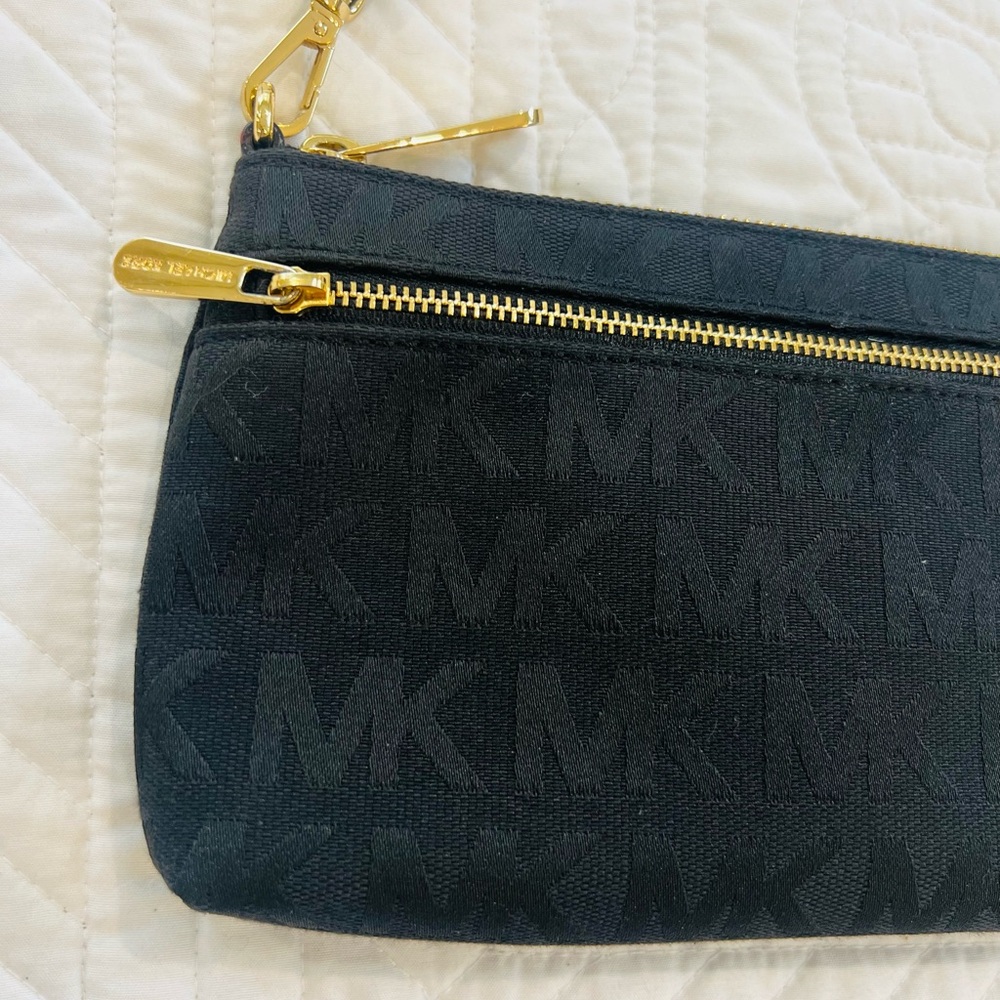 Michael Kors Black Logo Wristlet with Gold Hardware - Picture 11 of 11
